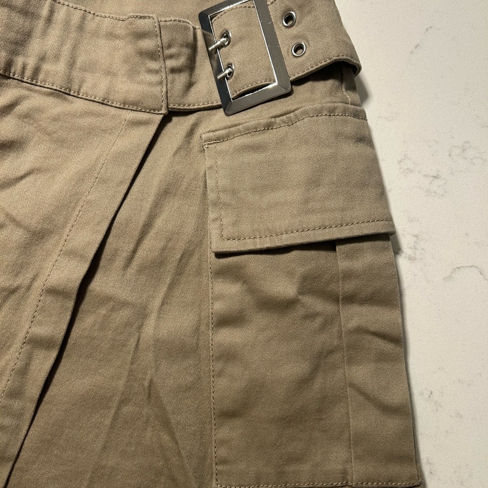 Active USA Khaki Women's Skorts with Silver Buckle - Picture 3 of 7